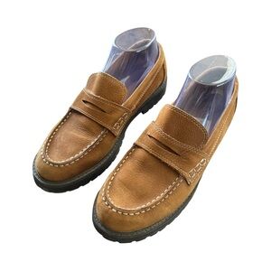 G H Bass Women’s Wejun Loafer Lt Brown Lug Sole Suede Leather Sz 8.5M Comfort